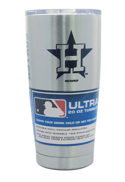 Houston Astros Travel Tumbler 20oz Ultra Silver Tumbler