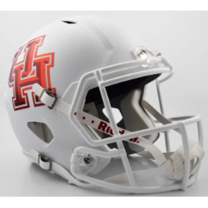 Houston Cougars Full Size Speed Replica Football Helmet Matte White w/Chrome Decal - NCAA Helmets