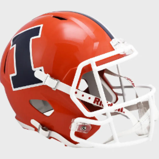 Illinois Fighting Illini Full Size Speed Replica Football Helmet Orange- NCAA Helmets