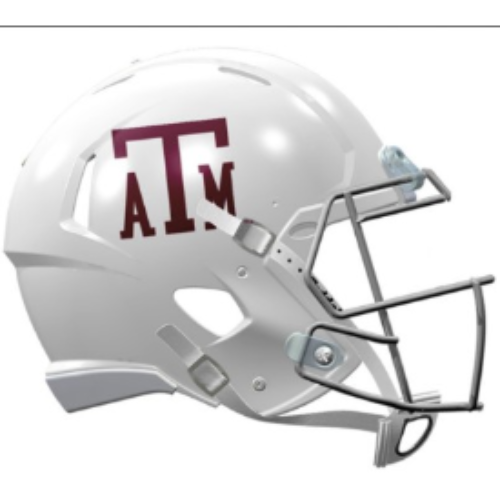 White football helmet with a logo on a white background