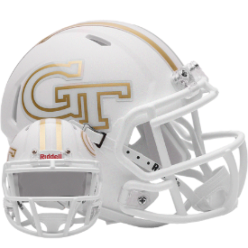 Georgia Tech Yellow Jackets NCAA Mini Speed Football Helmet Flat White- NCAA