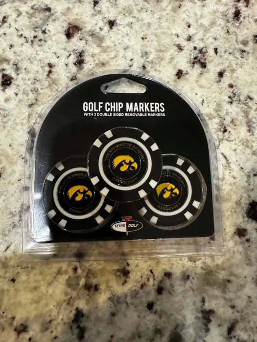 Iowa Hawkeyes Golf Chip with Marker 3 Pack Golf Ball Markers