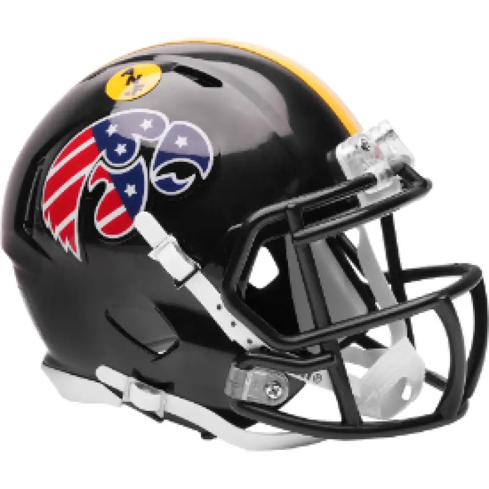 Iowa Hawkeyes NCAA Mini Speed Football Helmet Stars and Stripes - NCAA Helmets