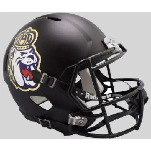 James Madison Dukes Full Size Speed Replica Football Helmet Matte Black-NCAA Helmets