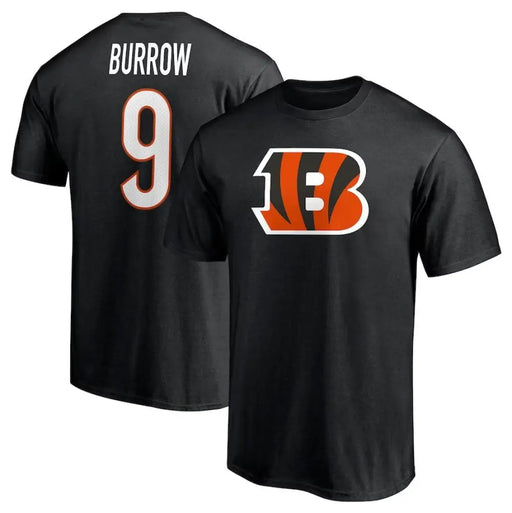 Joe Burrow Cincinnati Bengals Player Icon Black T-Shirt Small T-Shirts - Football