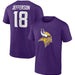 Justin Jefferson Minnesota Vikings Icon Name & Number T-Shirt - Purple Small T-Shirts - Football