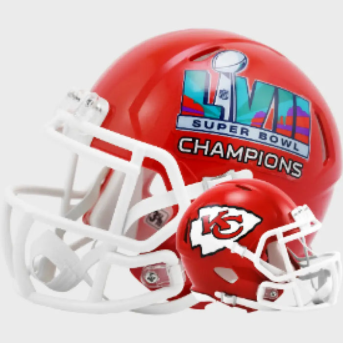 Kansas City Chiefs NFL Mini Speed Football Helmet SUPER BOWL 57 CHAMPIONS Helmets