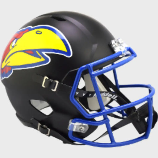 Kansas Jayhawks Full Size Speed Replica Football Helmet Black - NCAA Helmets