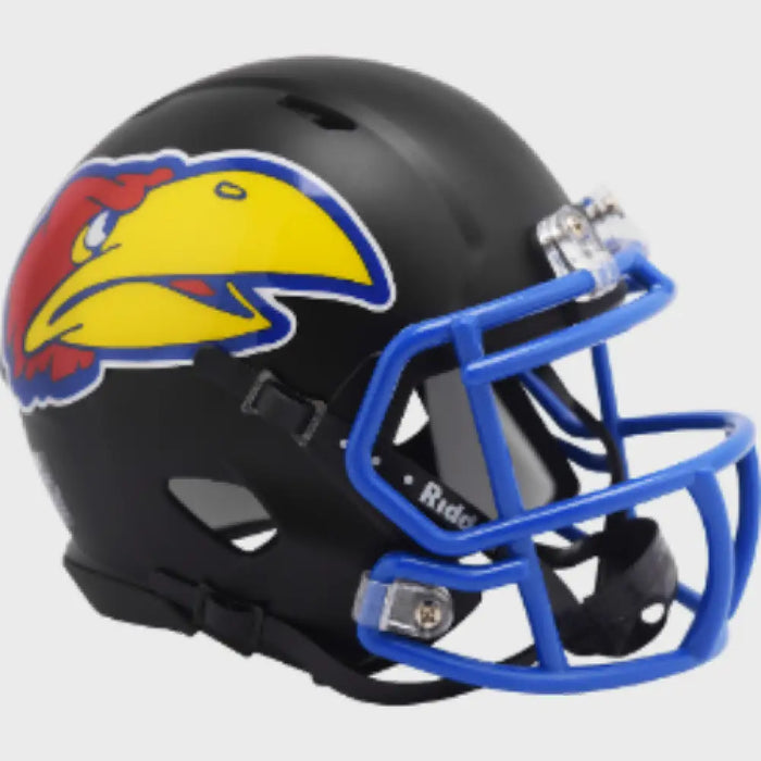 Kansas Jayhawks NCAA Mini Speed Football Helmet Black- NCAA Helmets