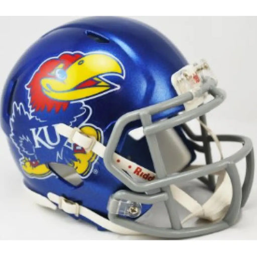 Kansas Jayhawks NCAA Mini Speed Football Helmet Oversized Decal - NCAA Helmets