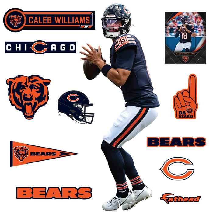 Caleb Williams - RealBig Collection - Official NFL - Chicago Bears - Reusable Vinyl Wall Decals