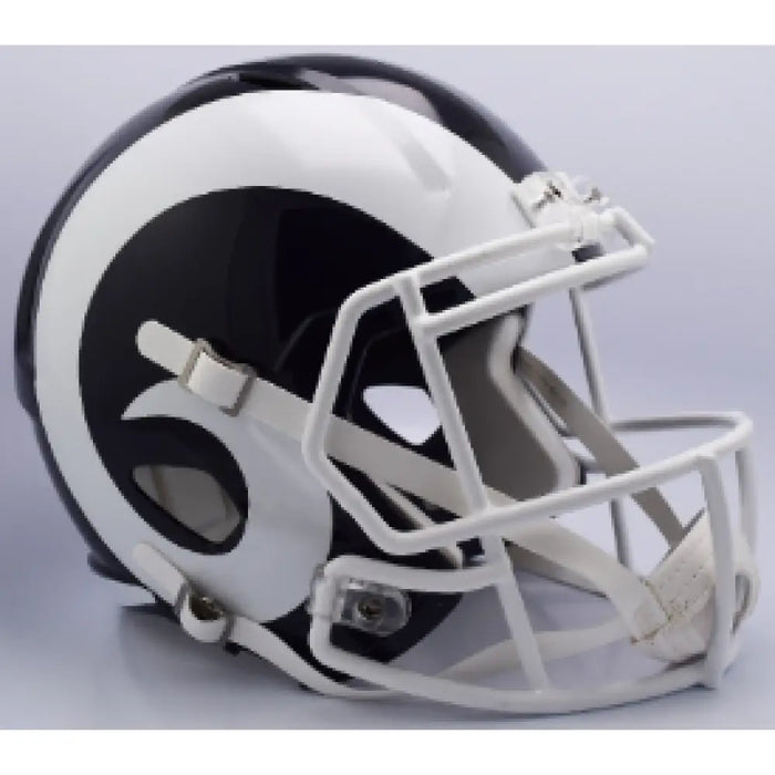 Los Angeles Rams Full Size Authentic Speed Football Helmet White Horn - NFL Helmets
