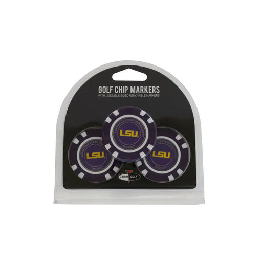 LSU Tigers Golf Chip with Marker 3 Pack Golf Ball Markers