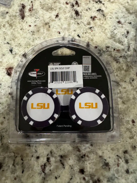 LSU Tigers Golf Chip with Marker 3 Pack Golf Ball Markers