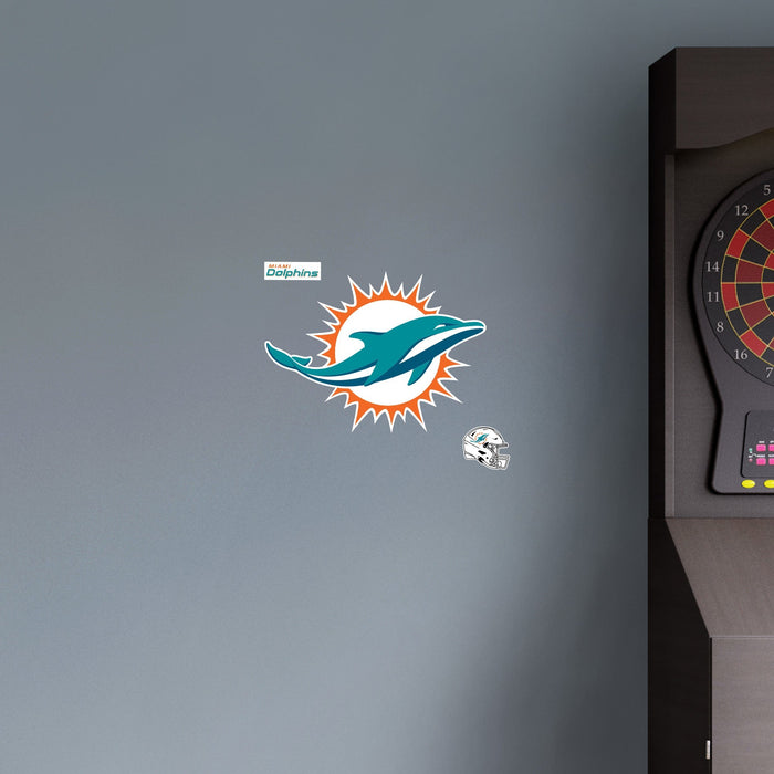 Miami Dolphins - RealBig Logo Collection - Official NFL - Reusable Vinyl Wall Decals