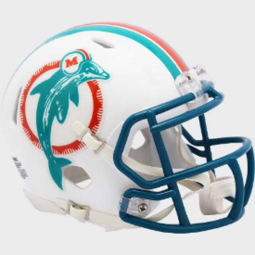 Miami Dolphins 1980 to 1996 Riddell Mini Speed Throwback Helmet - NFL Helmets