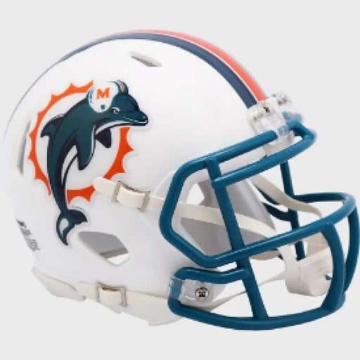 Miami Dolphins 1997 to 2012 Riddell Mini Speed Throwback Helmet - NFL Helmets