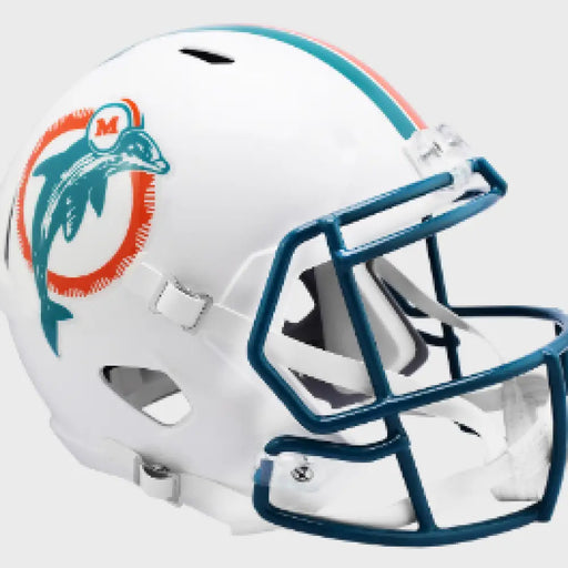 Miami Dolphins Full Size 1980 to 1996 Speed Replica Throwback Helmet - NFL Helmets