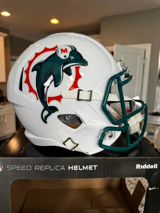 dolphin motorcycle helmets Miami Dolphins Full Size 1996 to 2012 Speed Replica Throwback Helmet