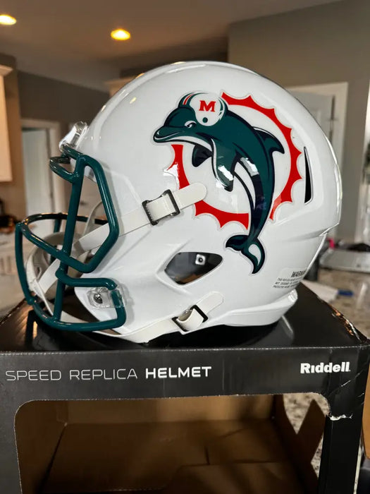 Miami Dolphins Full Size 1996 to 2012 Speed Replica Throwback Helmet - NFL Helmets