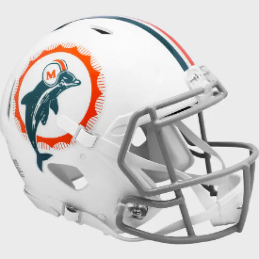 Miami Dolphins Full Size Authentic 1972 Speed Throwback Football Helmet - NFL Helmets