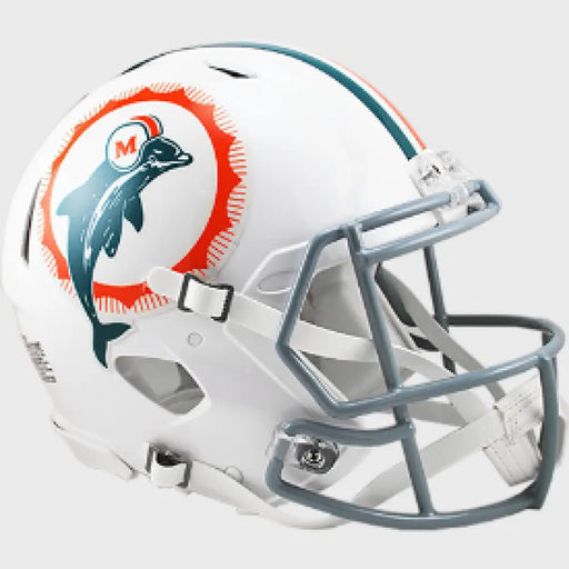 Miami Dolphins Full Size Authentic Speed Football Helmet Tribute - NFL Helmets