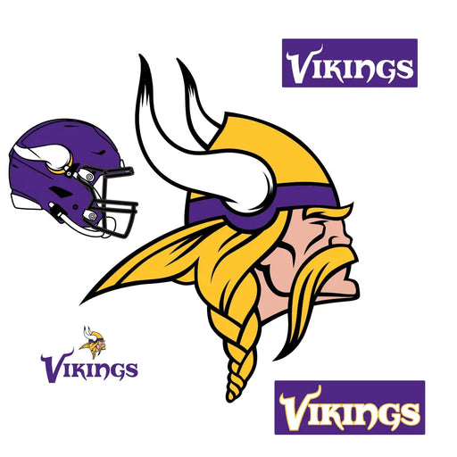 Minnesota Vikings - RealBig Logo Collection - Official NFL - Reusable Vinyl Wall Decals Vinyl Die-Cut Logo