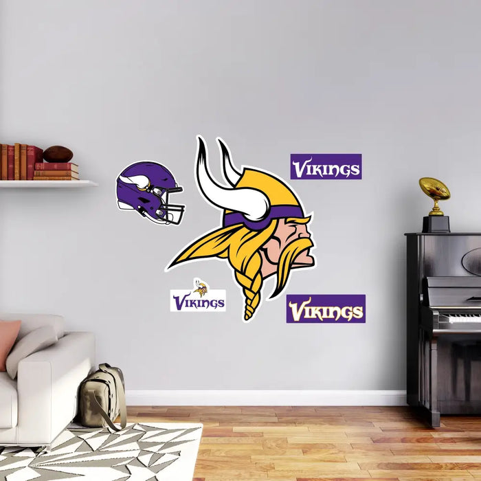 Minnesota Vikings - RealBig Logo Collection - Official NFL - Reusable Vinyl Wall Decals Vinyl Die-Cut Logo