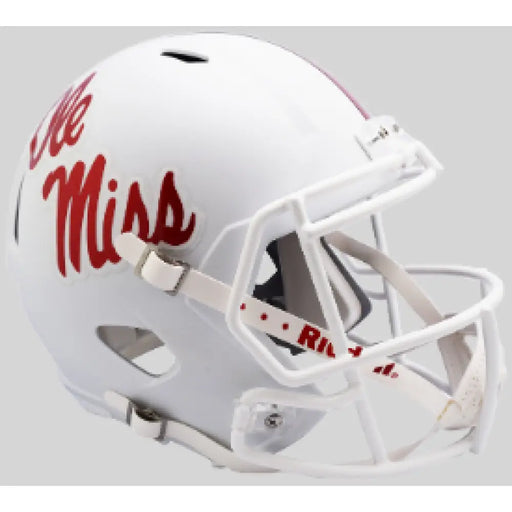 Mississippi (Ole Miss) Rebels Full Size Speed Replica Football Helmet Gloss White - NCAA Helmets