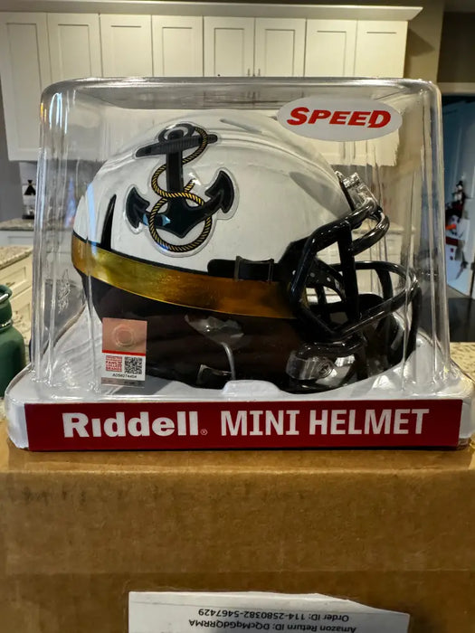 Navy Midshipmen Mini Speed Football Helmet Anchor - NCAA Helmets