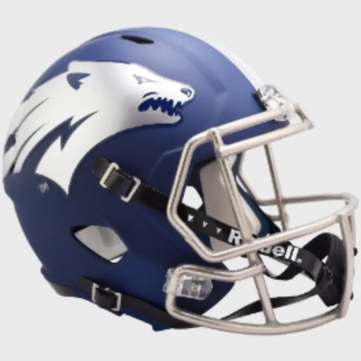 Nevada Wolfpack Full Size Speed Replica Football Helmet Matte Navy NCAA Helmets