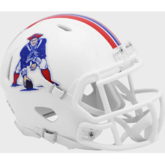 New England Patriots 1982 to 1989 Riddell Mini Speed Throwback Helmet - NFL Helmets