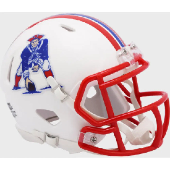 New England Patriots 1990 to 1992 Riddell Mini Speed Throwback Helmet - NFL Helmets