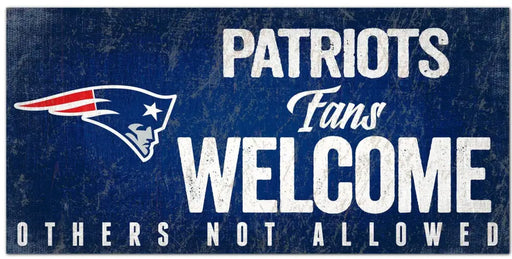 New England Patriots Fans Welcome Wood Sign Signs/Plaques - Welcome