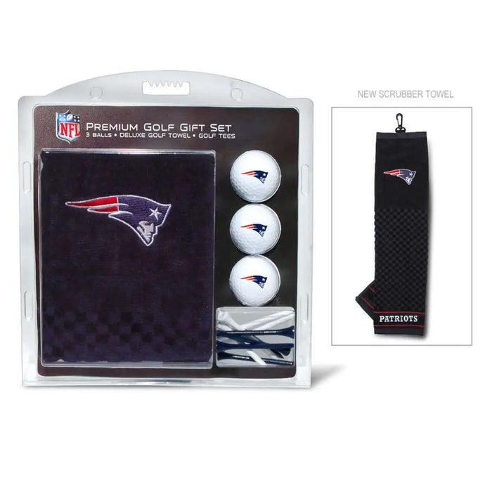 New England Patriots Golf Gift Set with Embroidered Towel Golf Gift Set