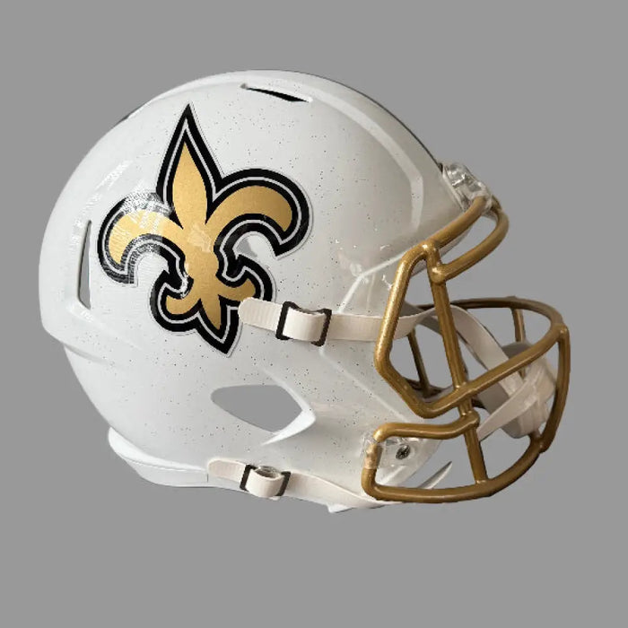 New Orleans Saints Full Size Speed Replica Football Helmet 2025 Alternate On-Field - NFL Helmets