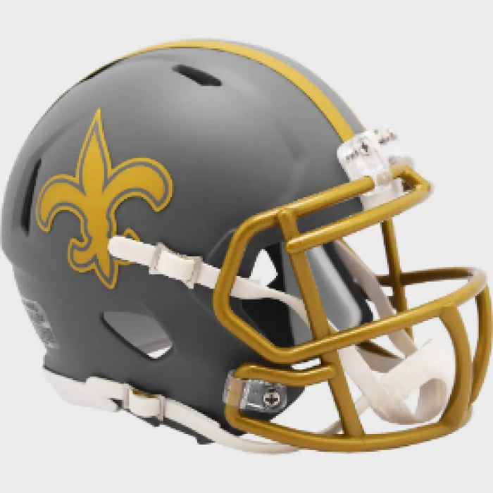 New Orleans Saints NFL Mini Speed Football Helmet SLATE NFL Helmets