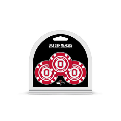 Ohio State Buckeyes Golf Chip with Marker 3 Pack Golf Ball Markers