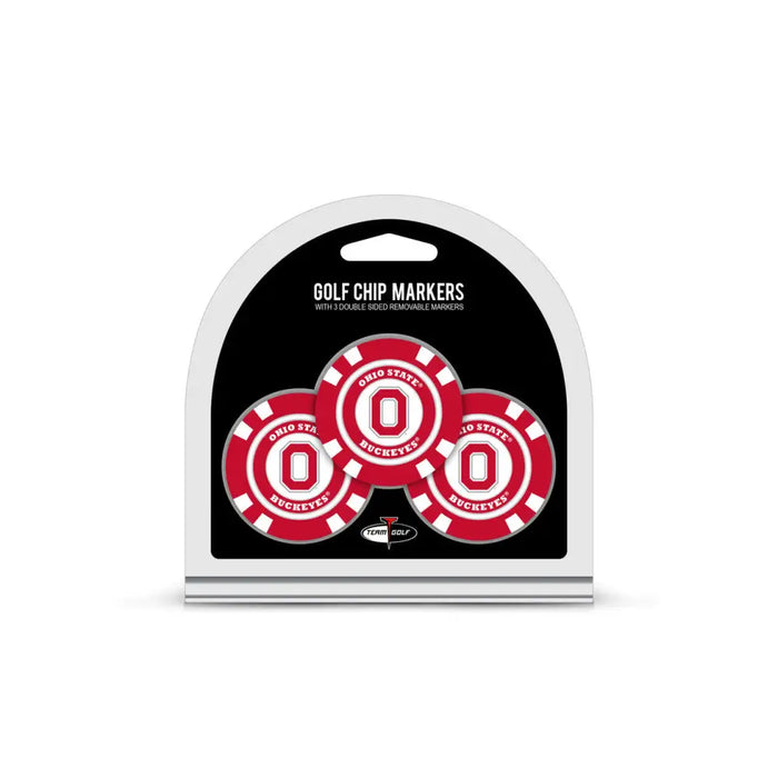 Ohio State Buckeyes Golf Chip with Marker 3 Pack Golf Ball Markers