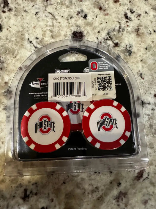 Ohio State Buckeyes Golf Chip with Marker 3 Pack Golf Ball Markers