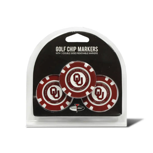Oklahoma Sooners Golf Chip with Marker 3 Pack Golf Ball Markers