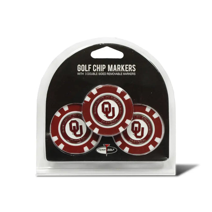 Oklahoma Sooners Golf Chip with Marker 3 Pack Golf Ball Markers