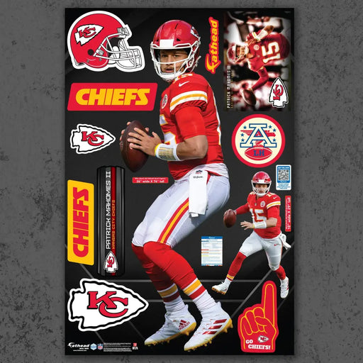 Patrick Mahomes II - RealBig Arrowhead Ace Collection - Official NFL - Kansas City Chiefs - Reusable Vinyl Wall Decals