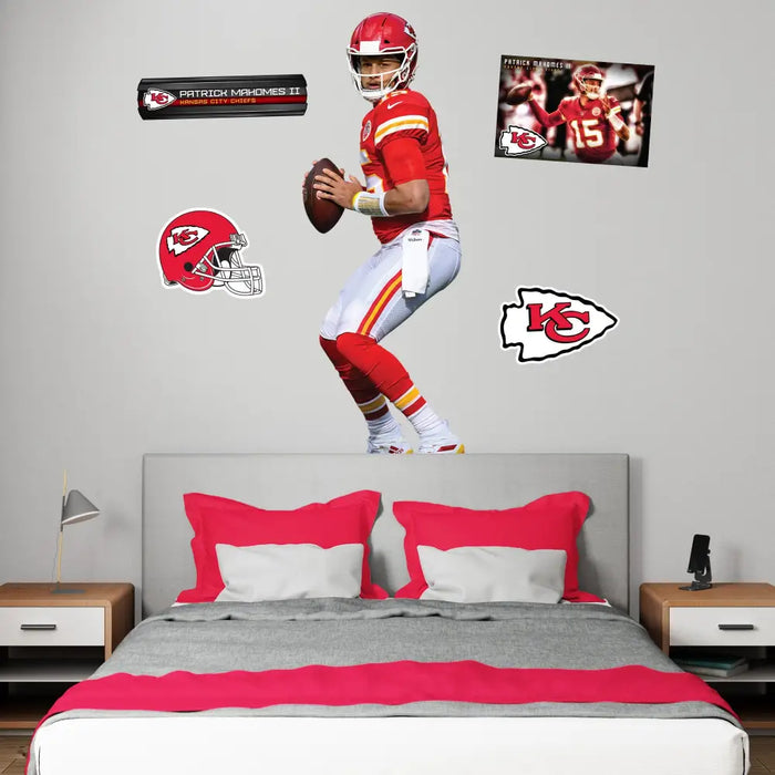 Patrick Mahomes II - RealBig Arrowhead Ace Collection - Official NFL - Kansas City Chiefs - Reusable Vinyl Wall Decals