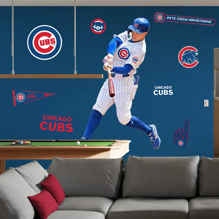 Pete Crow-Armstrong - RealBig Collection - Official MLB - Chicago Cubs - Reusable Vinyl Wall Decals Vinyl Die-Cut