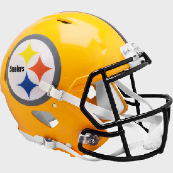 Pittsburgh Steelers Full Size Authentic Gold Speed Throwback Football Helmet - NFL Helmets
