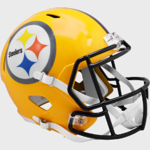 Pittsburgh Steelers Full Size Gold Speed Replica Throwback Football Helmet - NFL Helmets
