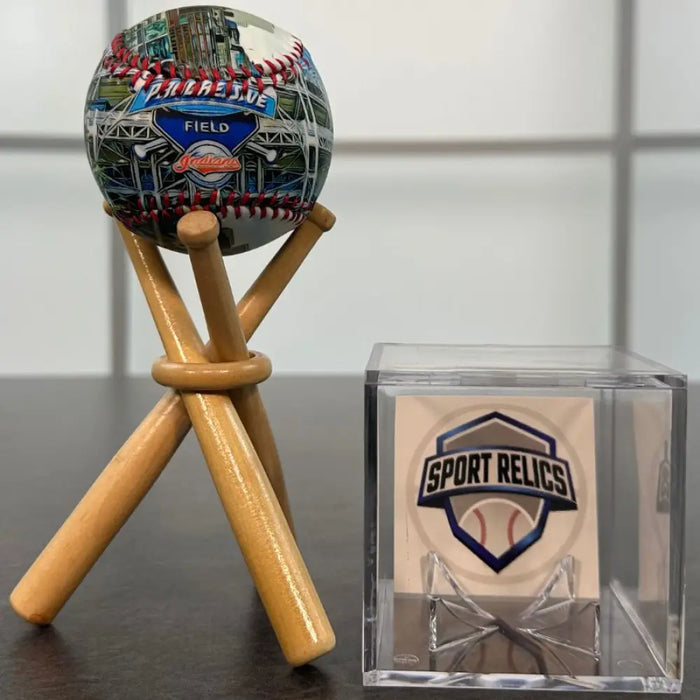 Progressive Field Baseball (Cleveland Guardians) Baseball + Stand + Case Baseball