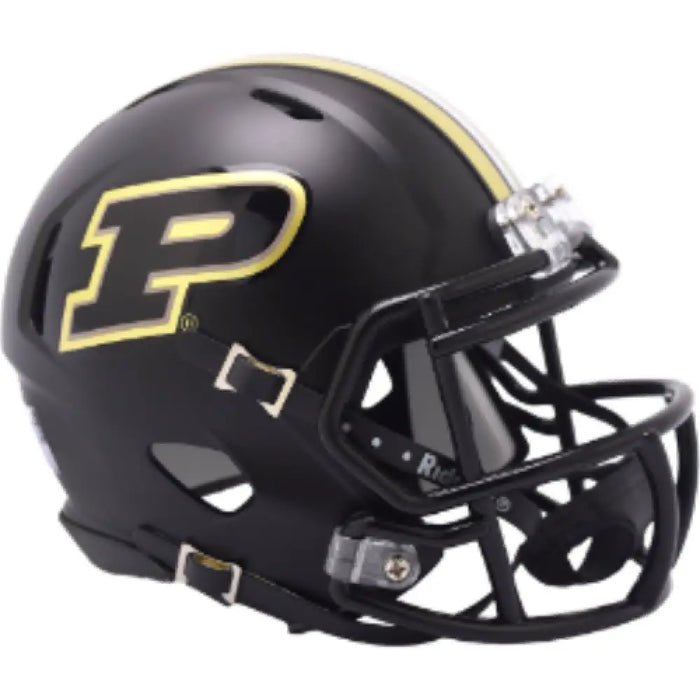 Purdue Boilermakers NCAA Mini Chrome Speed Football Helmet Gloss Black- NCAA Helmets