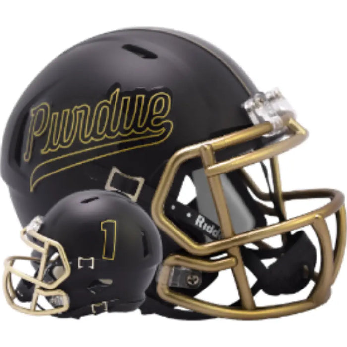Purdue Boilermakers NCAA Mini Chrome Speed Football Helmet Script NCAA Helmets